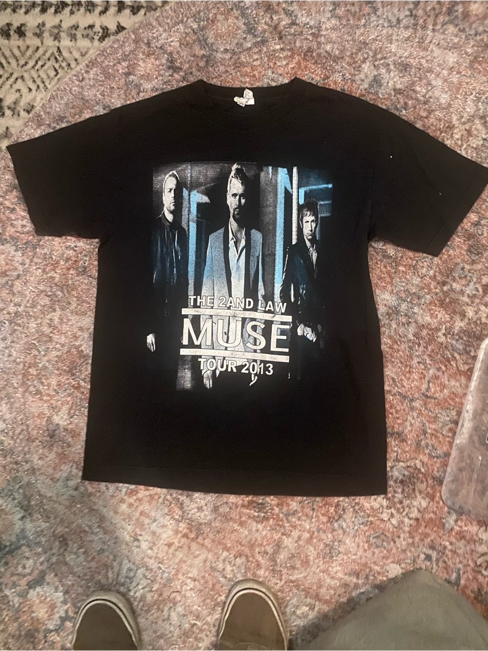 Muse Black Graphic Tee with Blue Accents